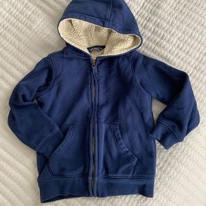 Lands End kids sherpa hoodie sweatshirt.